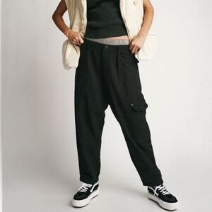 Free People Black Cargo Pants